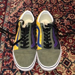 Multi-colored checkered old skool vans